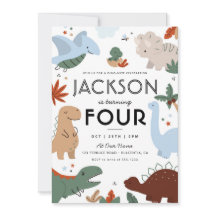 モダンな恐竜の誕生日パーティー