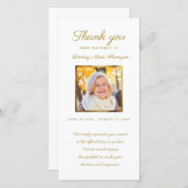 モダンな悔やみや弔慰の記念の金ゴールドの写真フレーム サンキューカード (正面/裏面)