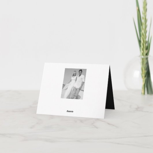 モダンな愛および感謝バンド6数々のな写真の結婚式 サンキューカード (裏面)