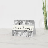 モダンな愛および感謝バンド6数々のな写真の結婚式 サンキューカード (正面)