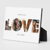 モダンな愛の写真コラージュ カットアウト バレンタインデー フォトプラーク (側面)