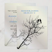 モダンな愛の鳥が紡ぐラスティックなカントリーウェディング 招待状 (正面/裏面)