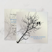 モダンな愛の鳥が紡ぐラスティックなカントリーウェディング 招待状 (正面/裏面)