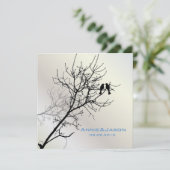 モダンな愛の鳥が紡ぐラスティックなカントリーウェディング 招待状 (スタンド正面)