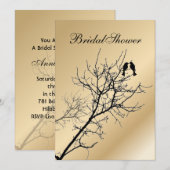 モダンな愛の鳥たちによるラスティックなカントリーウェディング 招待状 (正面/裏面)