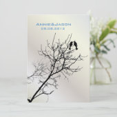 モダンな愛の鳥たちによるラスティックなカントリーウェディング 招待状 (スタンド正面)