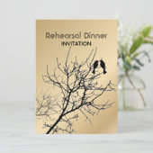 モダンな愛の鳥たちによるラスティックなカントリーウェディング 招待状 (スタンド正面)