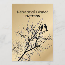 モダンな愛の鳥たちによるラスティックなカントリーウェディング 招待状