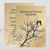 モダンな愛の鳥たちによるラスティックカントリーウェディング 招待状 (正面/裏面)