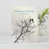 モダンな愛の鳥たちのラスティックカントリーウェディング 招待状 (スタンド正面)