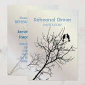 モダンな愛の鳥たちのラスティックカントリーウェディング 招待状 (正面/裏面)