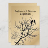 モダンな愛の鳥たちのラスティックカントリーウェディング 招待状 (正面/裏面)