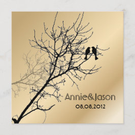 モダンな愛の鳥のラスティックカントリーウェディング 招待状