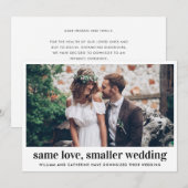 モダンな愛を凝縮した小さな結婚式 縮小した写真 案内状 (正面/裏面)