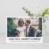 モダンな愛を小さくした結婚式 縮小した写真 案内状 (スタンド正面)