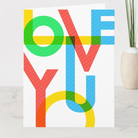 モダンな愛タイポグラフィ|のバレンタインデー カード (正面)