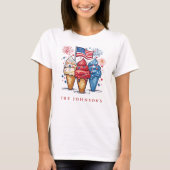 モダンな愛国アイスクリームファミリー オーダーメイド Tシャツ (正面)