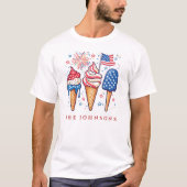 モダンな愛国アイスクリームファミリー オーダーメイド Tシャツ (正面)