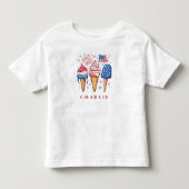 モダンな愛国ポップな子供服 トドラーTシャツ (正面)