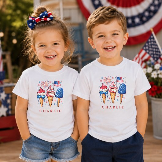 モダンな愛国ポップな子供服 トドラーTシャツ