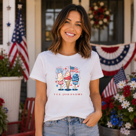モダンな愛国ポップシックルファミリーカスタムTシャツ Tシャツ