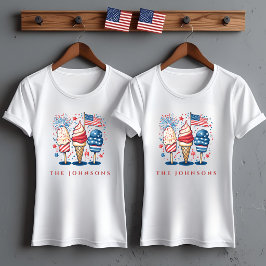 モダンな愛国ポップシックルファミリーカスタムTシャツ Tシャツ