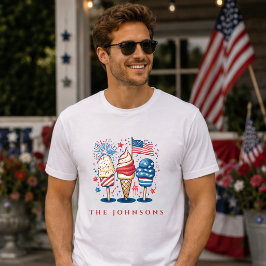 モダンな愛国ポップシックルファミリー オーダーメイド Tシャツ