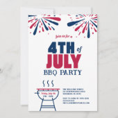 モダンな愛国心あふれる7月4日BBQパーティー招待状 招待状 (正面)