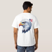 モダンな愛国心あふれるGeometric Eagle USAデザイン Tシャツ (裏面フル)