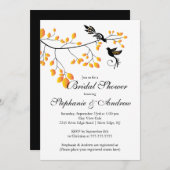 モダンな愛鳥のカップルのブライダルシャワーの招待状 招待状 (正面/裏面)