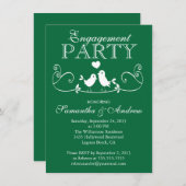 モダンな愛鳥の婚約パーティの招待状 招待状 (正面/裏面)