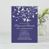 モダンな愛鳥の婚約パーティの招待状 招待状 (スタンド正面)