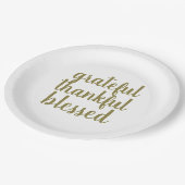 モダンな感謝した感謝している賛美された感謝祭の休暇 ペーパープレート (アングル)