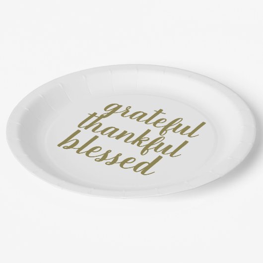 モダンな感謝した感謝している賛美された感謝祭の休暇 ペーパープレート (アングル)