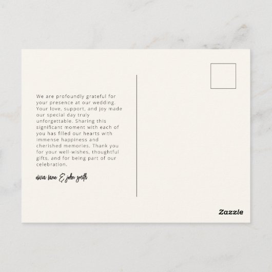 モダンな感謝のポストカード ポストカード (裏面)