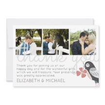 モダンな感謝の気持ちを伝える ウェディング フォト コラージュ カード