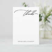 モダンな感謝の気持ちを表すエレガントな黒と白 サンキューカード (スタンド正面)