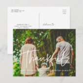 モダンな感謝の気持ちを表す感謝祭の家族写真 ポストカード (正面/裏面)