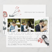 モダンな感謝を伝えるウェディングフォトコラージュカード サンキューカード (正面/裏面)