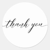 モダンな感謝を表すスクリプトカリグラフィーステッカー ラウンドシール (正面)