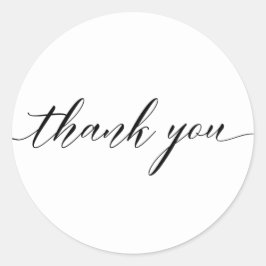 モダンな感謝を表すスクリプトカリグラフィーステッカー ラウンドシール