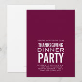 モダンな感謝祭のディナーパーティー招待状 ワイン 招待状 (正面/裏面)