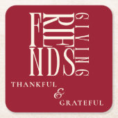 モダンな感謝祭のディナー スクエアペーパーコースター (正面)