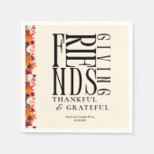 モダンな感謝祭のディナー フラワー スタンダードカクテルナプキン (正面)
