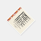 モダンな感謝祭のディナー フラワー スタンダードカクテルナプキン (角)