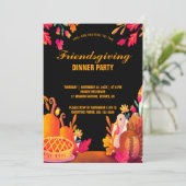 モダンな感謝祭のパーティー招待状付きディナーのデザイン 招待状 (スタンド正面)