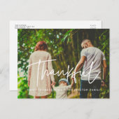 モダンな感謝祭の家族写真 ポストカード (正面/裏面)