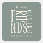 モダンな感謝祭の秋のエレガント スクエアシール (正面)