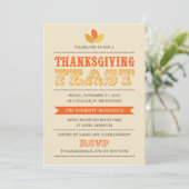 モダンな感謝祭の食事招待状 招待状 (スタンド正面)