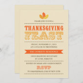 モダンな感謝祭の食事招待状 招待状 (正面/裏面)